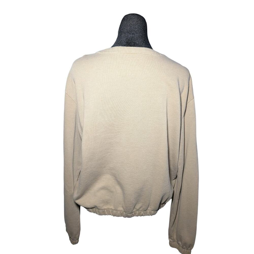 Champion Authentic Athleticwear Women's Medium Tan V-Neck Sweatshirt C Logo - Picture 2 of 12